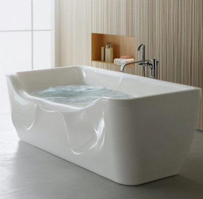 Premium Rectangular Cold Plunge Tub – Modern White Design